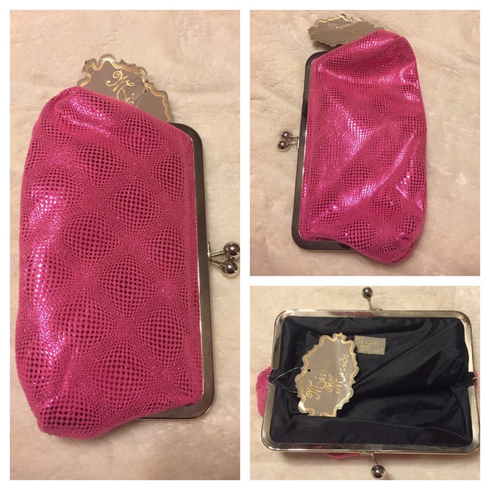 NWT Hot Pink Fabric Clutch or Cosmetic Bag